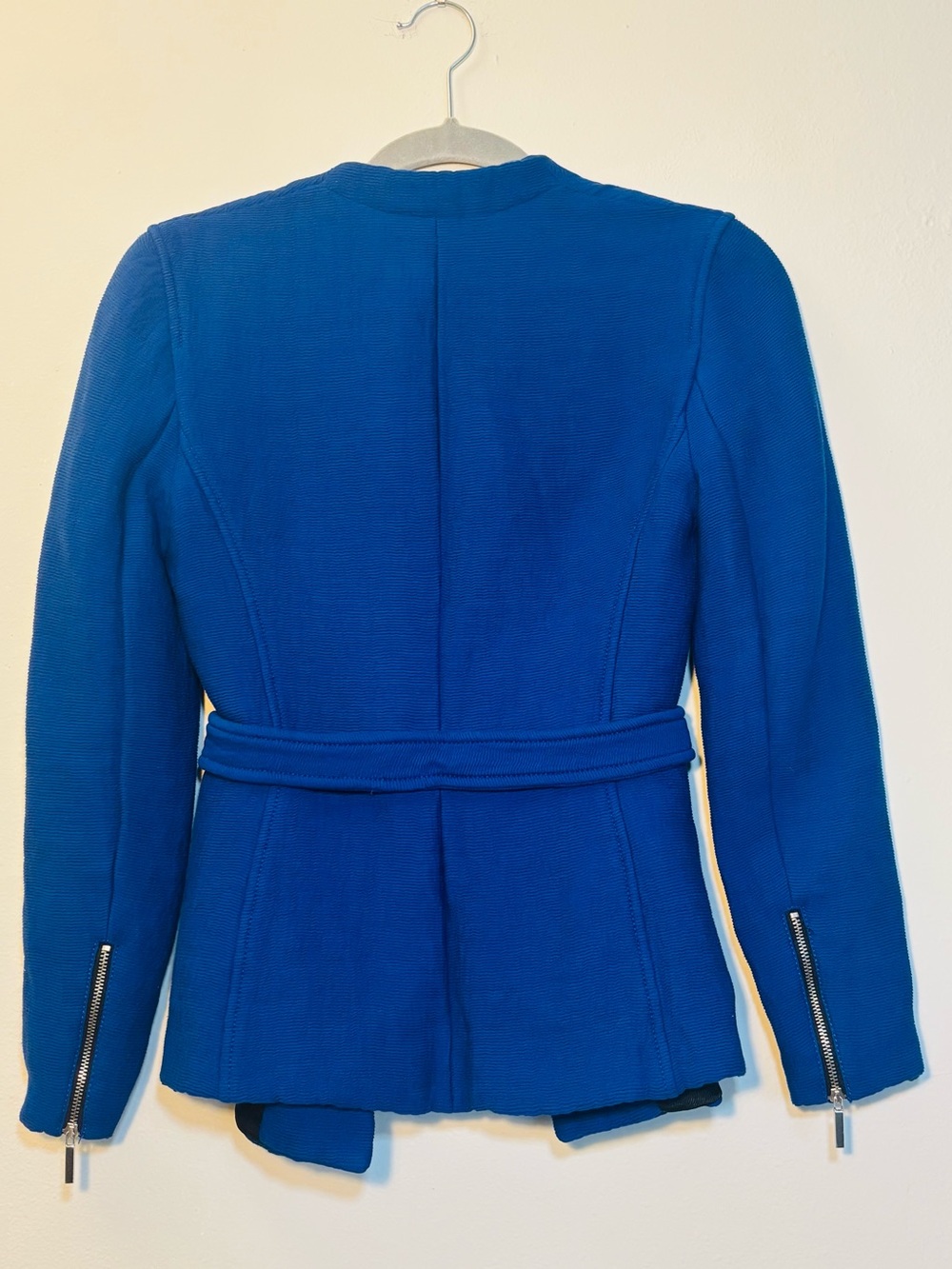 Zara Cobalt Blue Structured Open Blazer with Belt - Picture 3 of 4